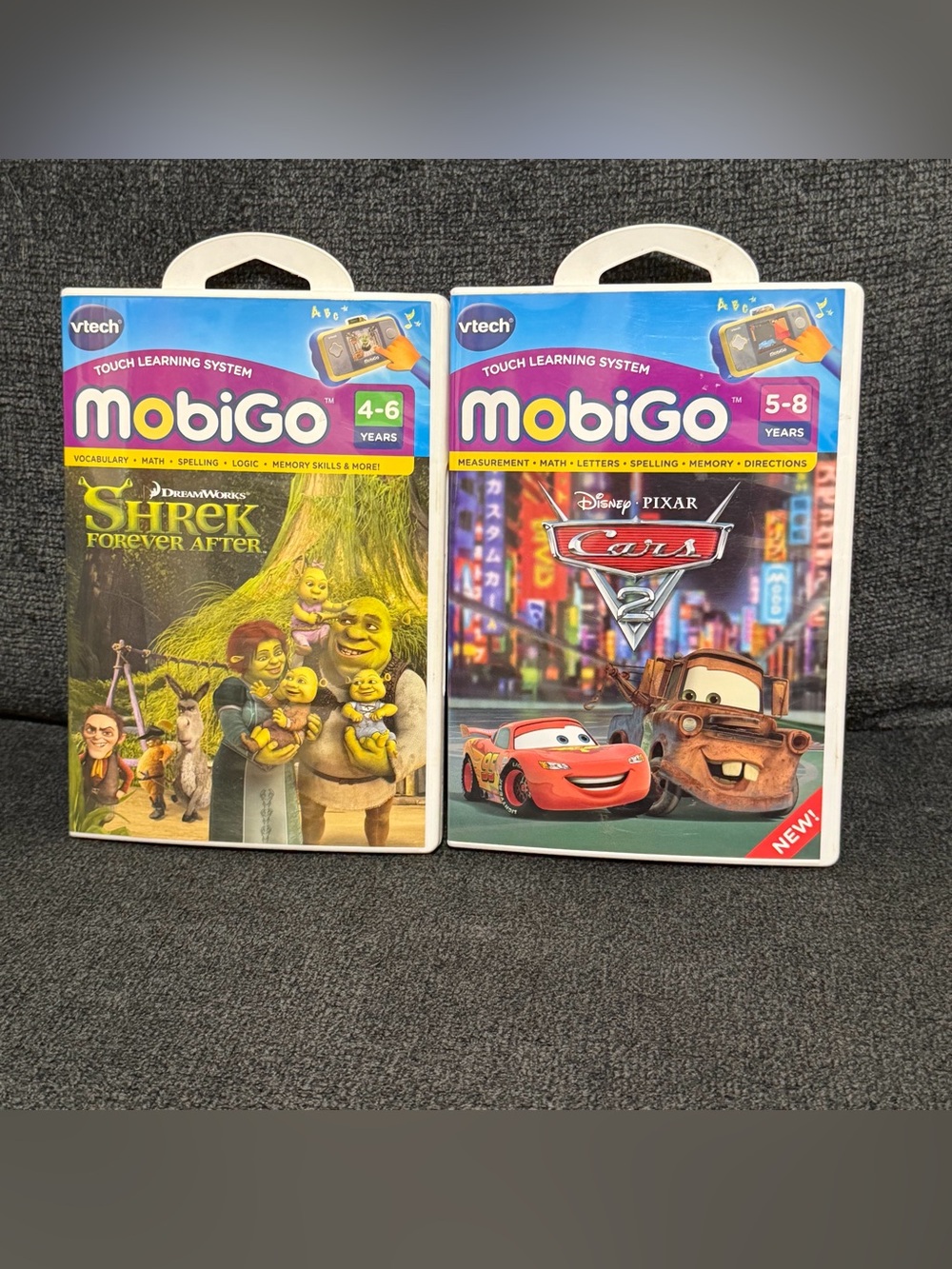 VTech MobiGo‎ Touch Learning System Games - Shrek Forever After & Cars 2